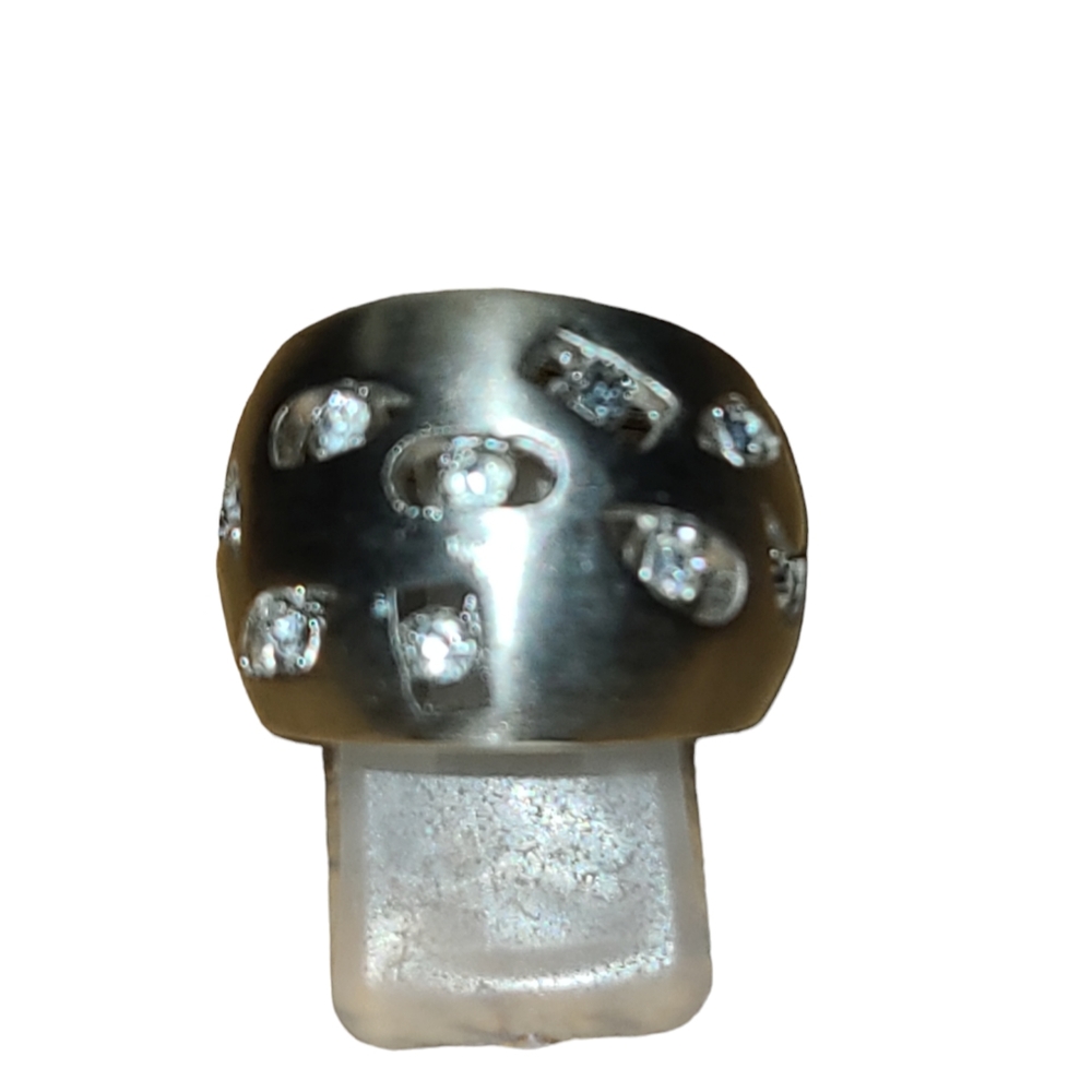 3/$30 Stainless Steel With Crystals Ring L4